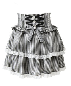 キラキラビジューハートフリルスカート