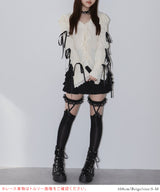 レースアップリボンサブカルフルフリシャツブラウス