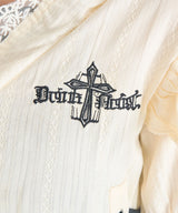 レースアップリボンサブカルフルフリシャツブラウス