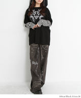 ロゴボーダー長袖レイヤードカットソー