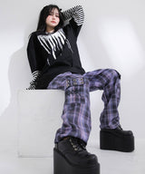 ロゴボーダー長袖レイヤードカットソー