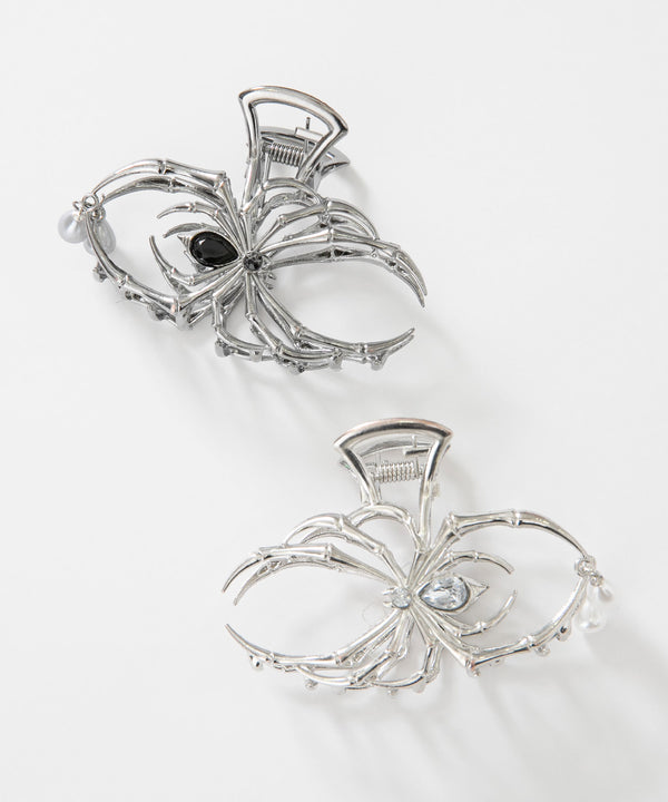 クモ×ストーンバレッタ髪留め