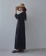 【7/10 10:59まで限定価格】前後2wayドロストシャーリングロングワンピース