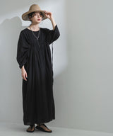 【7/10 10:59まで限定価格】前後2wayドロストシャーリングロングワンピース