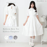 コットンバルーンボウタイリボンワンピース