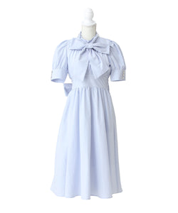 コットンバルーンボウタイリボンワンピース