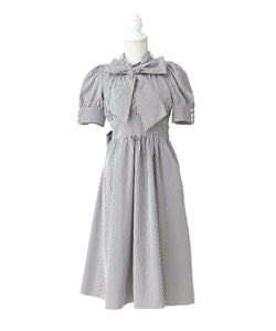 コットンバルーンボウタイリボンワンピース