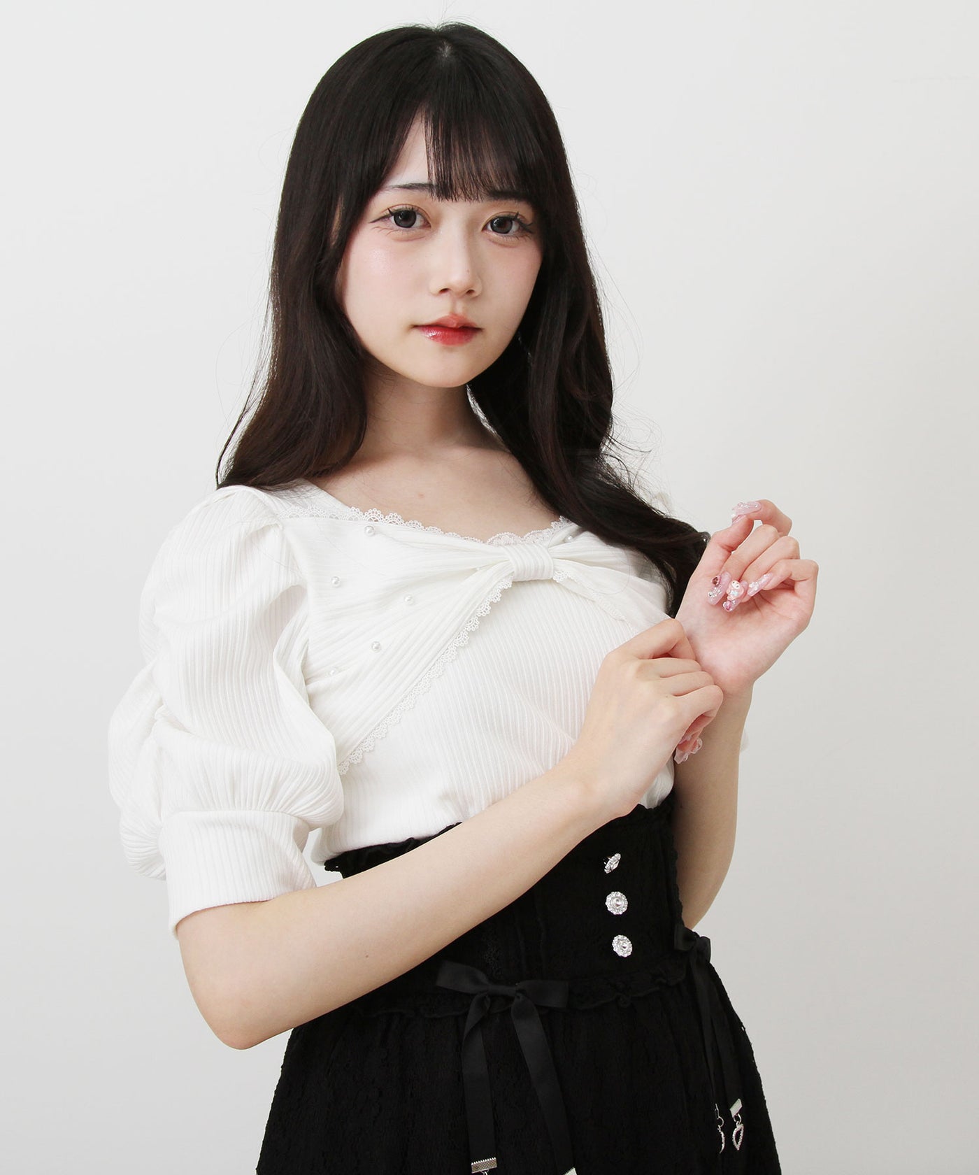 eimyistoire バックリボンパールトップス EIMY ISTOIRE eimy istoire ◇バックリボンパールブラウス ブルー