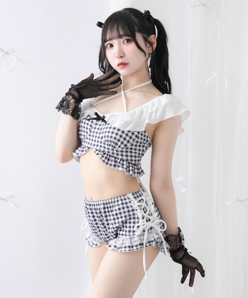 【予約　5/30発送】〈早割 5/27 10：59まで〉ロマンティックレースフリルマルチウェイ水着