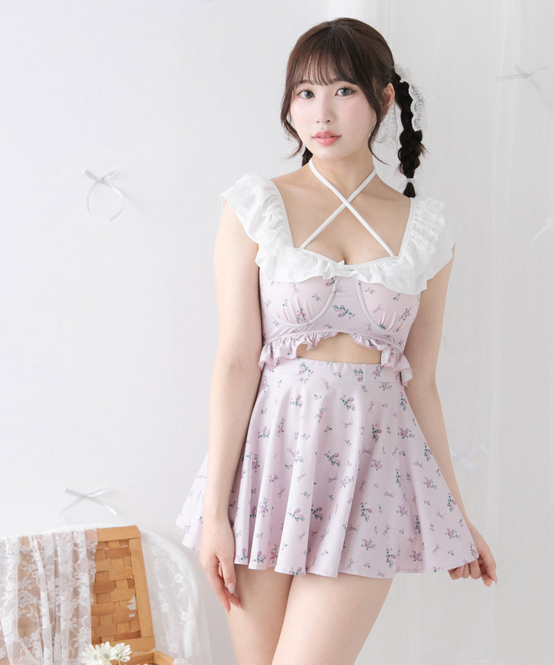 【予約　5/30発送】〈早割 5/27 10：59まで〉ロマンティックレースフリルマルチウェイ水着