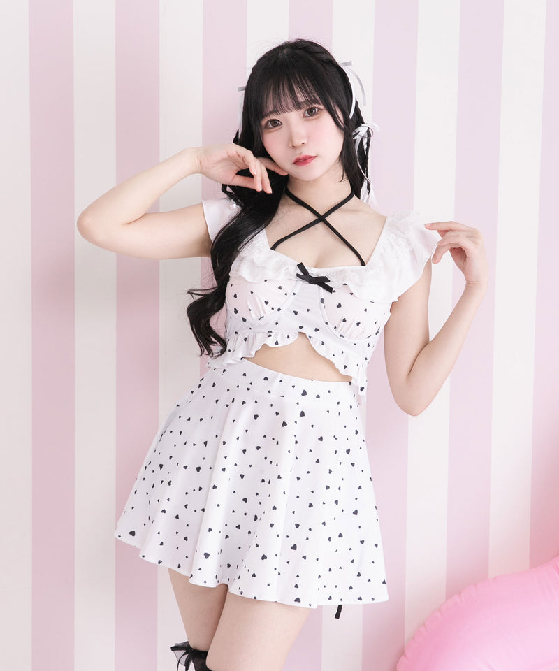 【予約　5/30発送】〈早割 5/27 10：59まで〉ロマンティックレースフリルマルチウェイ水着