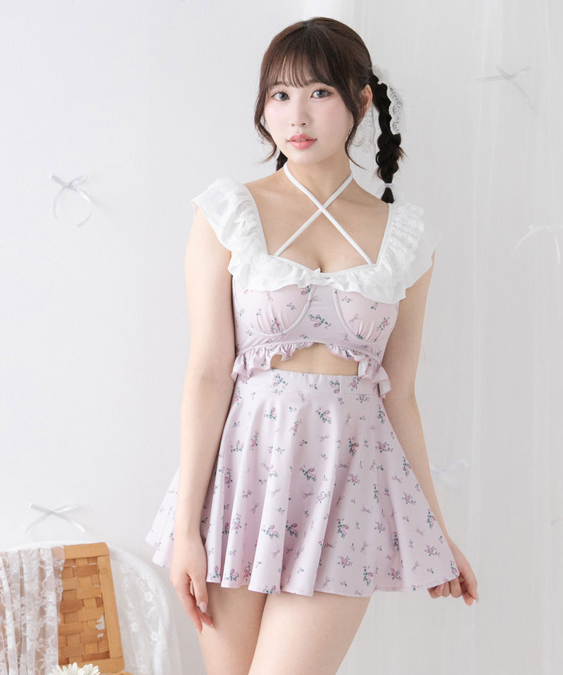 【予約　5/30発送】〈早割 5/27 10：59まで〉ロマンティックレースフリルマルチウェイ水着