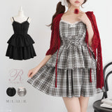 レースアップティアードキャミワンピース【大きいサイズ有り】