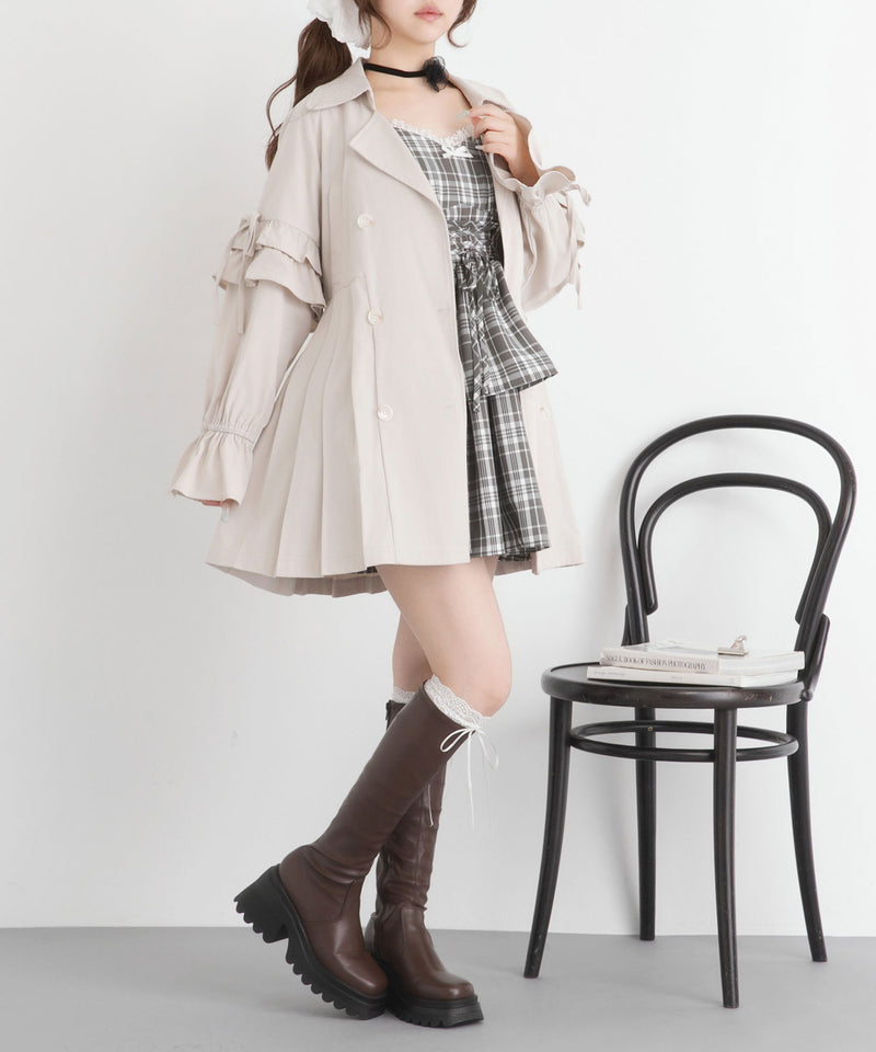 レースアップティアードキャミワンピース【大きいサイズ有り】