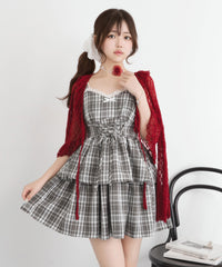 レースアップティアードキャミワンピース