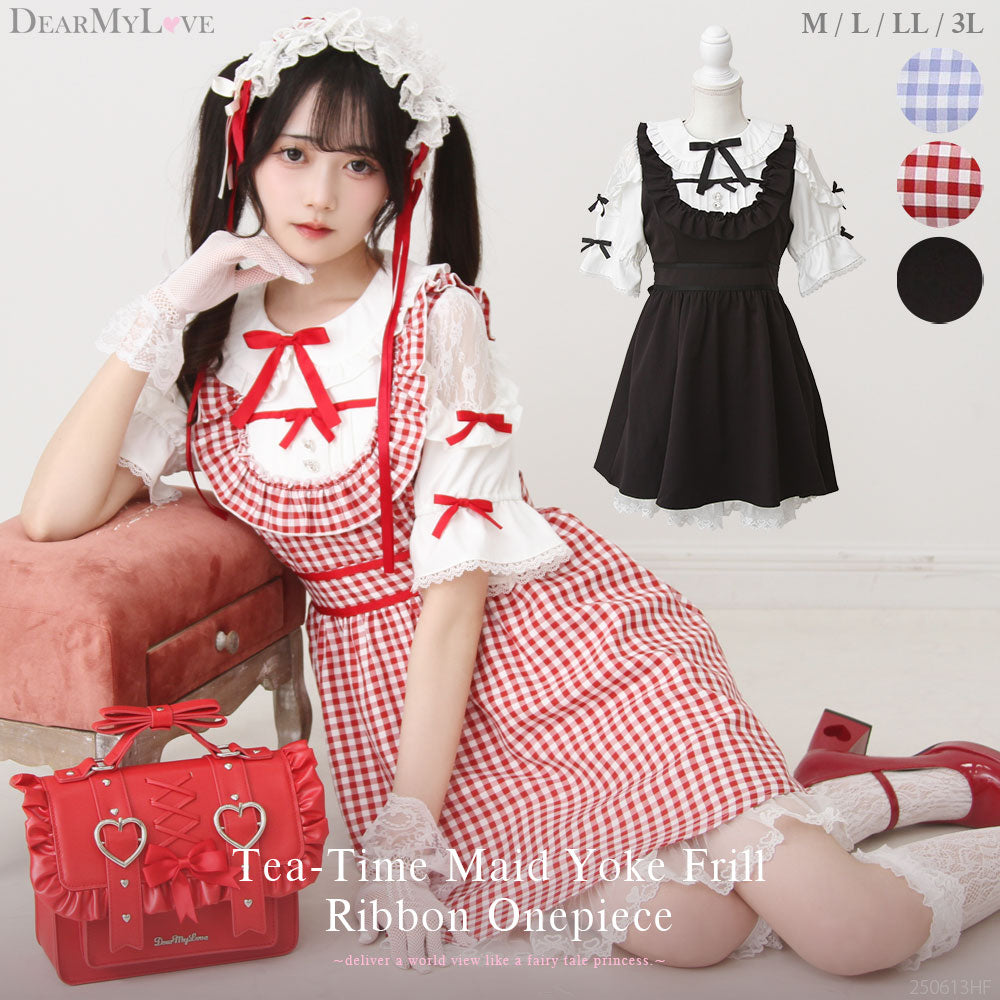 【新品】Dear My Love ブラックワンピース DearMyLove ワンピース ハートレースリボンセーラーワンピース