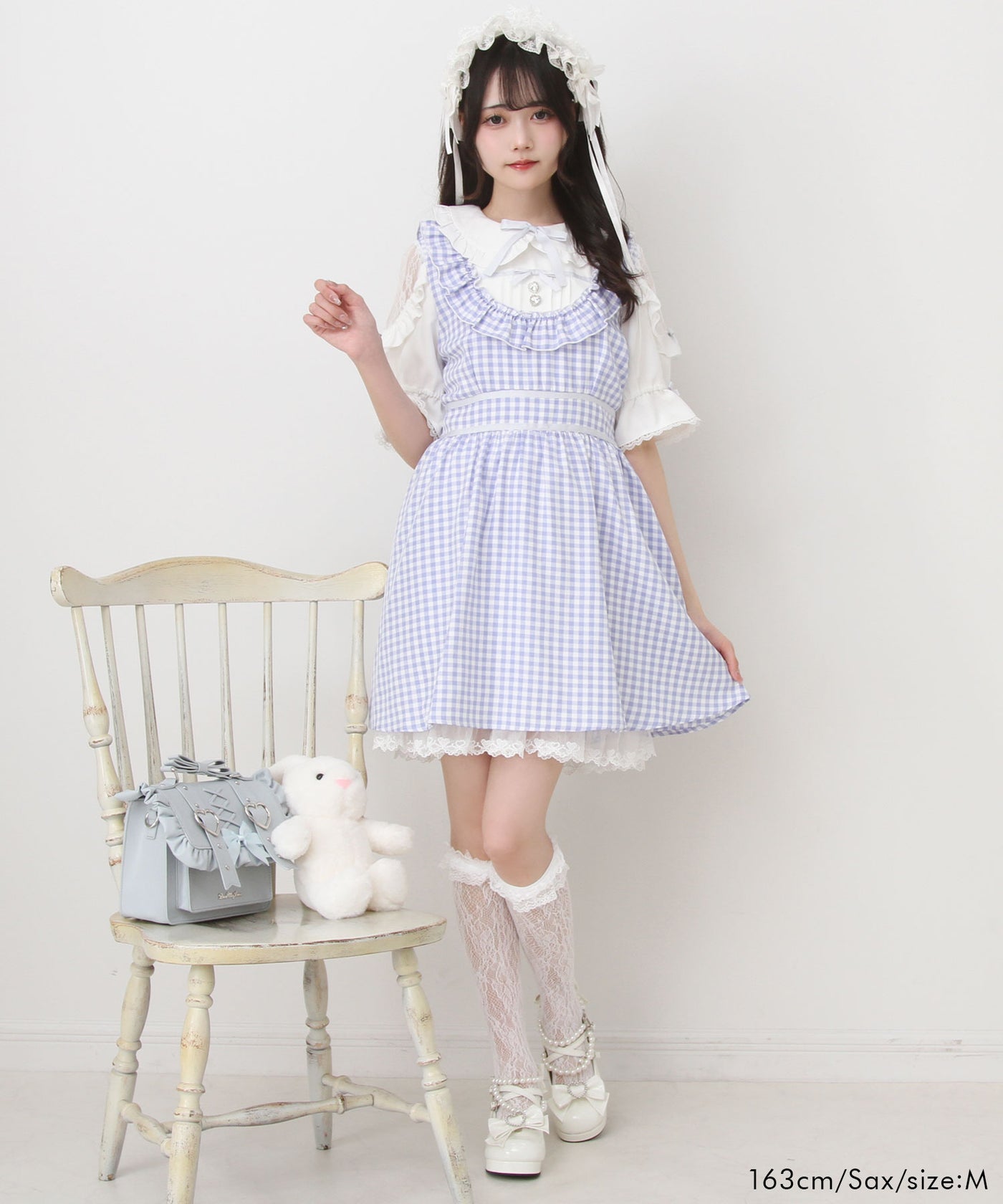 お茶会メイドヨークフリルリボンワンピース – レディース