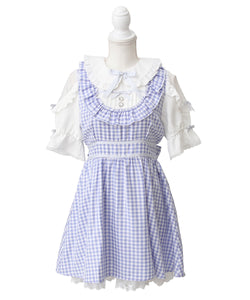 お茶会メイドヨークフリルリボンワンピース