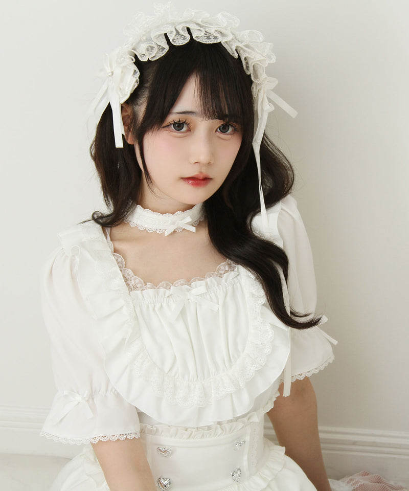 チョーカーメイドフリルヨークトップス