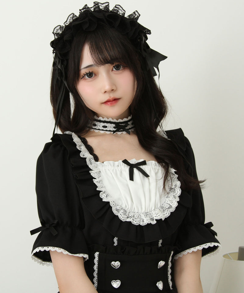 チョーカーメイドフリルヨークトップス