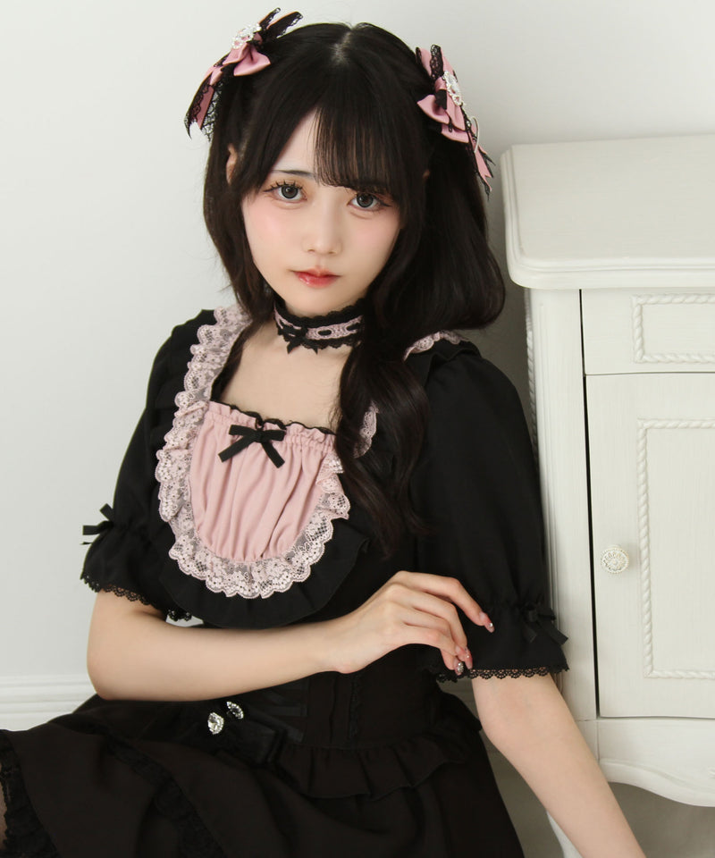 チョーカーメイドフリルヨークトップス