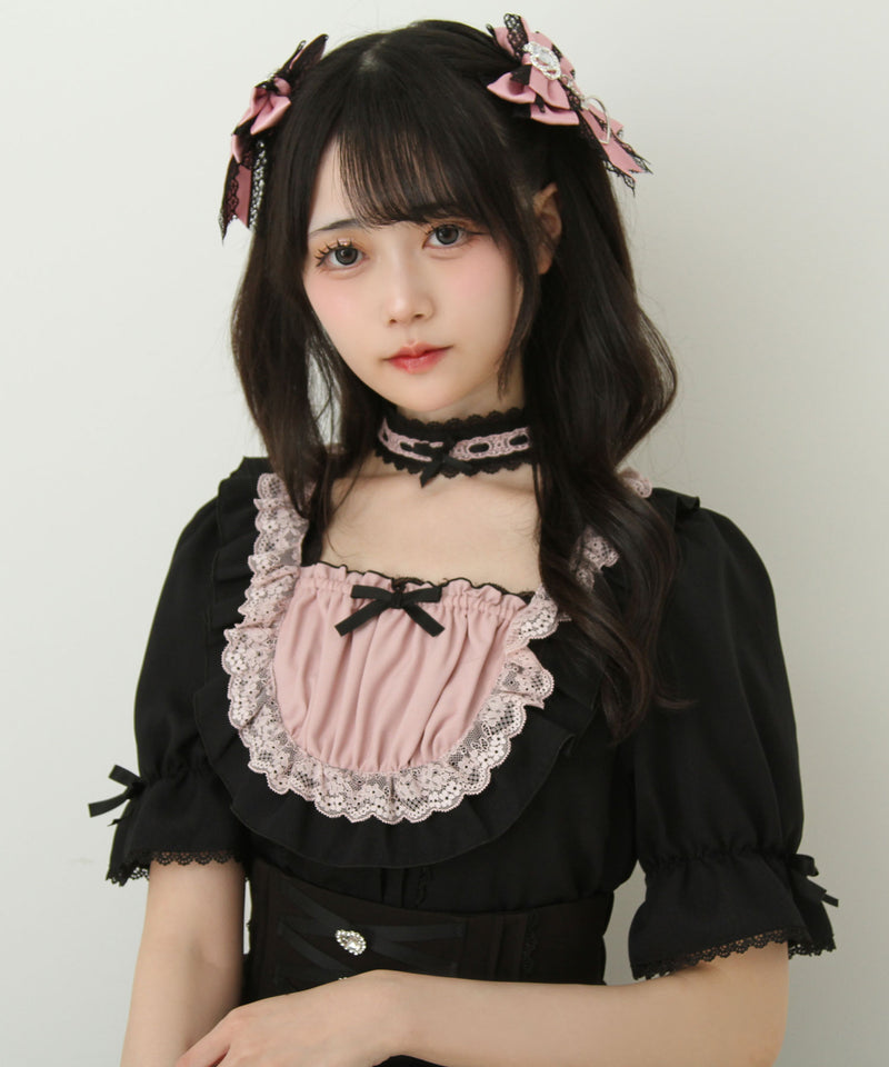 チョーカーメイドフリルヨークトップス