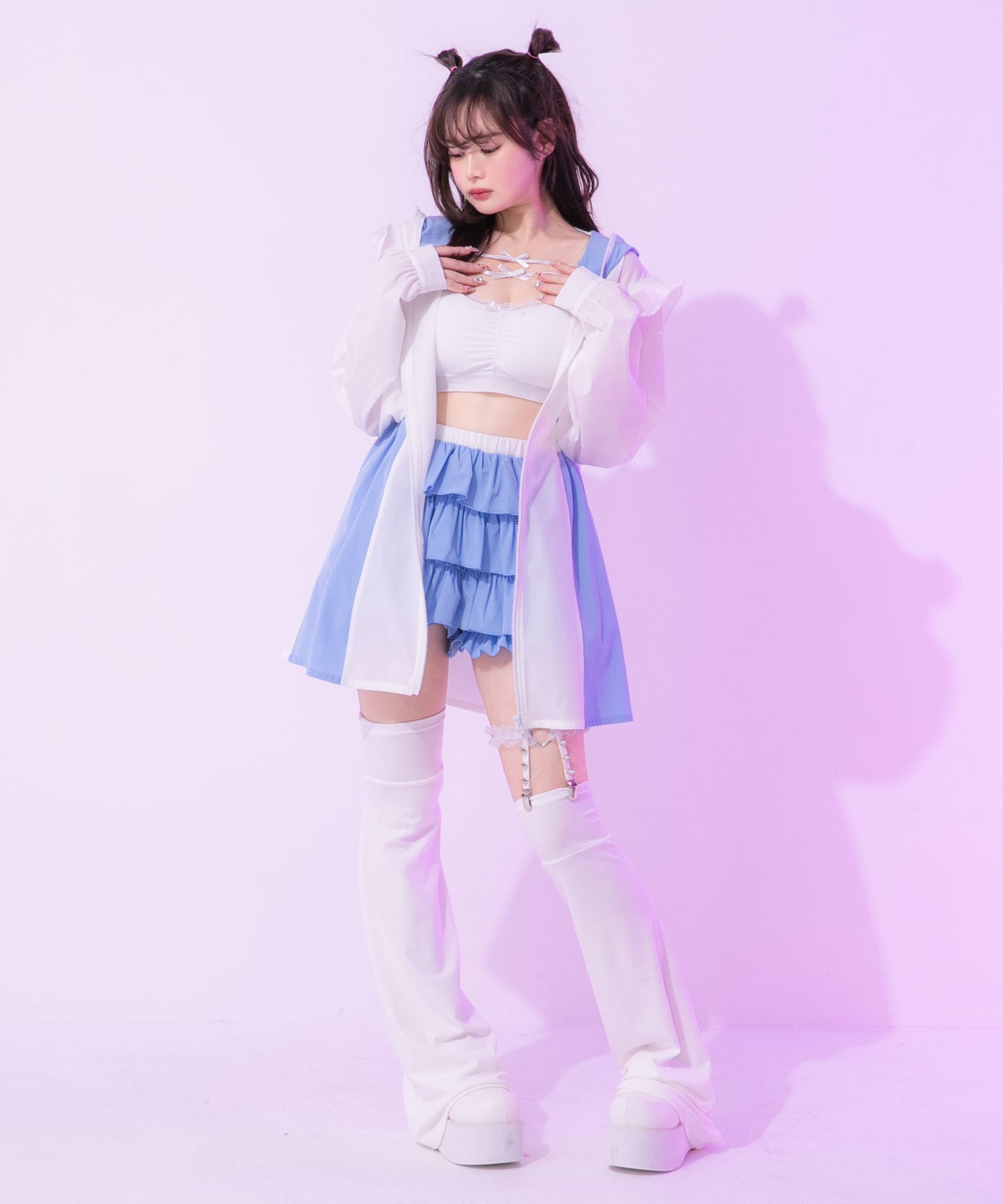 ハートフリル×スタッズ太ももハーネスガーターベルト – レディース