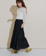 コットンレース刺繍スカート