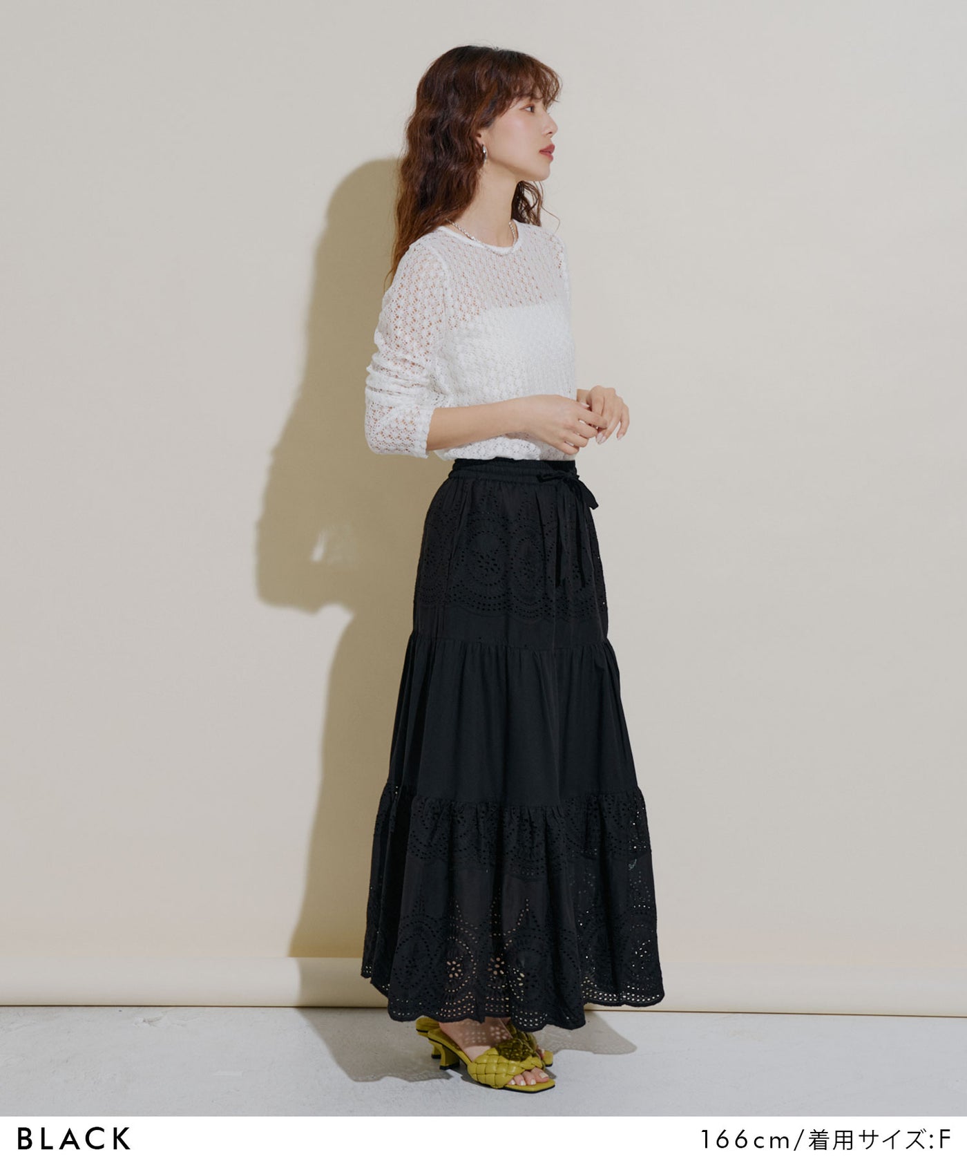 コットンレース刺繍スカート – レディースファッション通販の夢展望