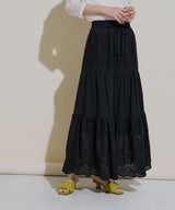 コットンレース刺繍スカート