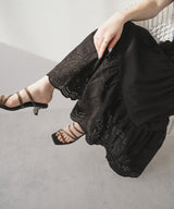 コットンレース刺繍スカート