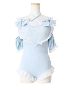 フリルレース重ねハート型水着