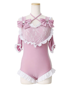 フリルレース重ねハート型水着