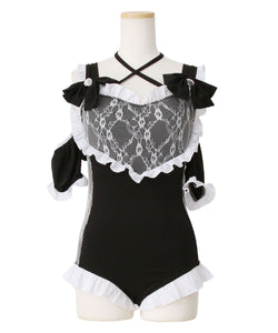 フリルレース重ねハート型水着