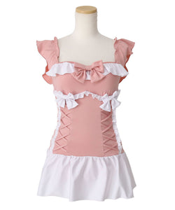 レースアップリボン水着