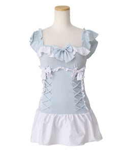 レースアップリボン水着