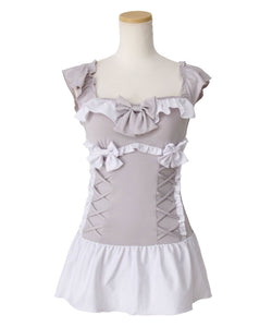 レースアップリボン水着