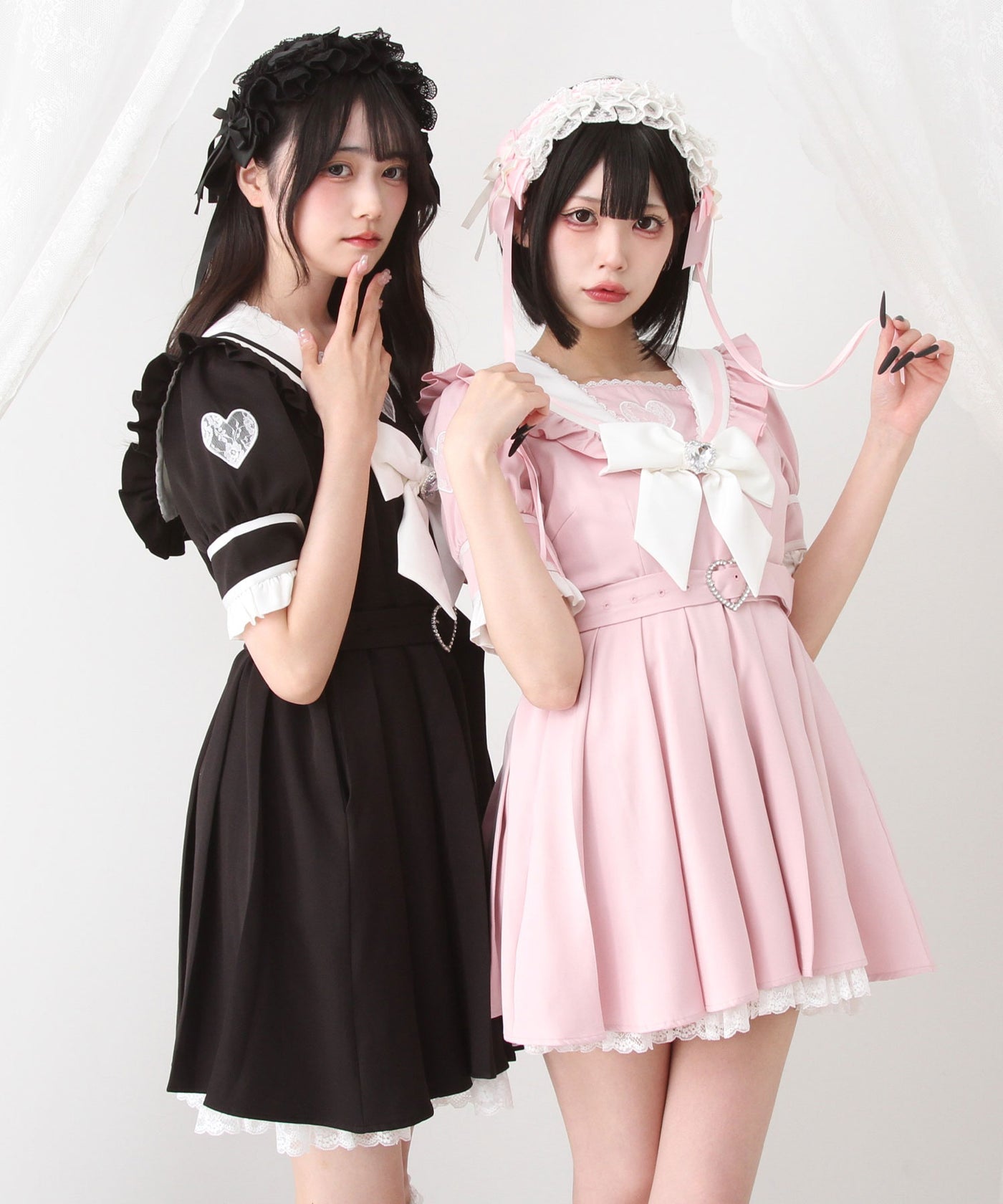 大きいサイズ 夢展望 dear my love ワンピース ハートレースリボンセーラーワンピース – レディース