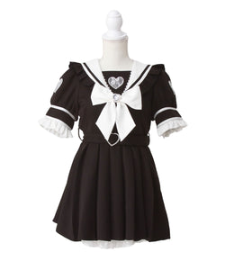 ハートレースリボンセーラーワンピース