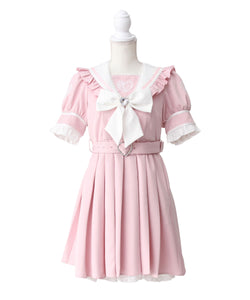 ハートレースリボンセーラーワンピース