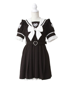 ハートレースリボンセーラーワンピース