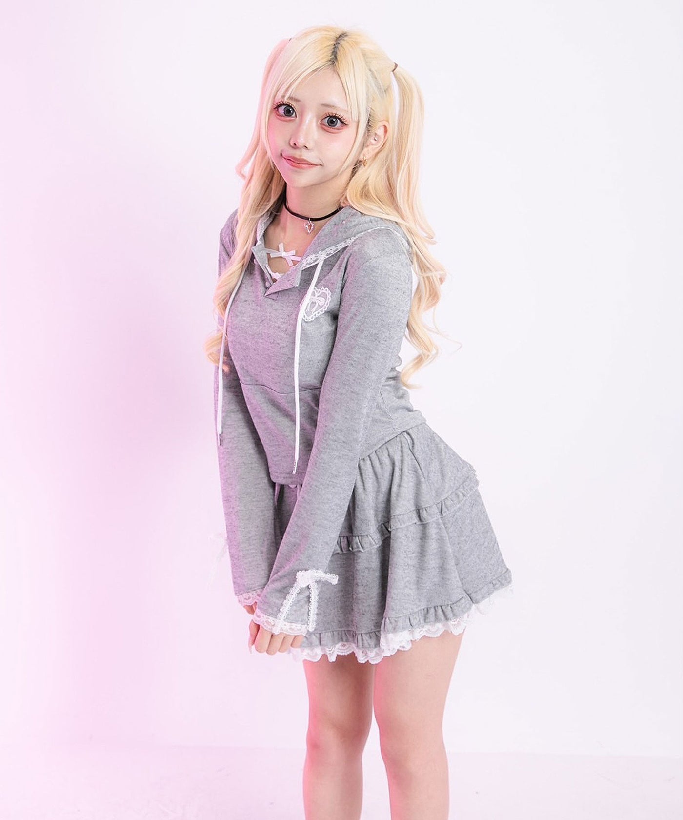 R♡R◆新品 アルジ－◆モデルちゃんコ－デセット 140 可愛いスポーティミックスフーディセットアップ – レディース