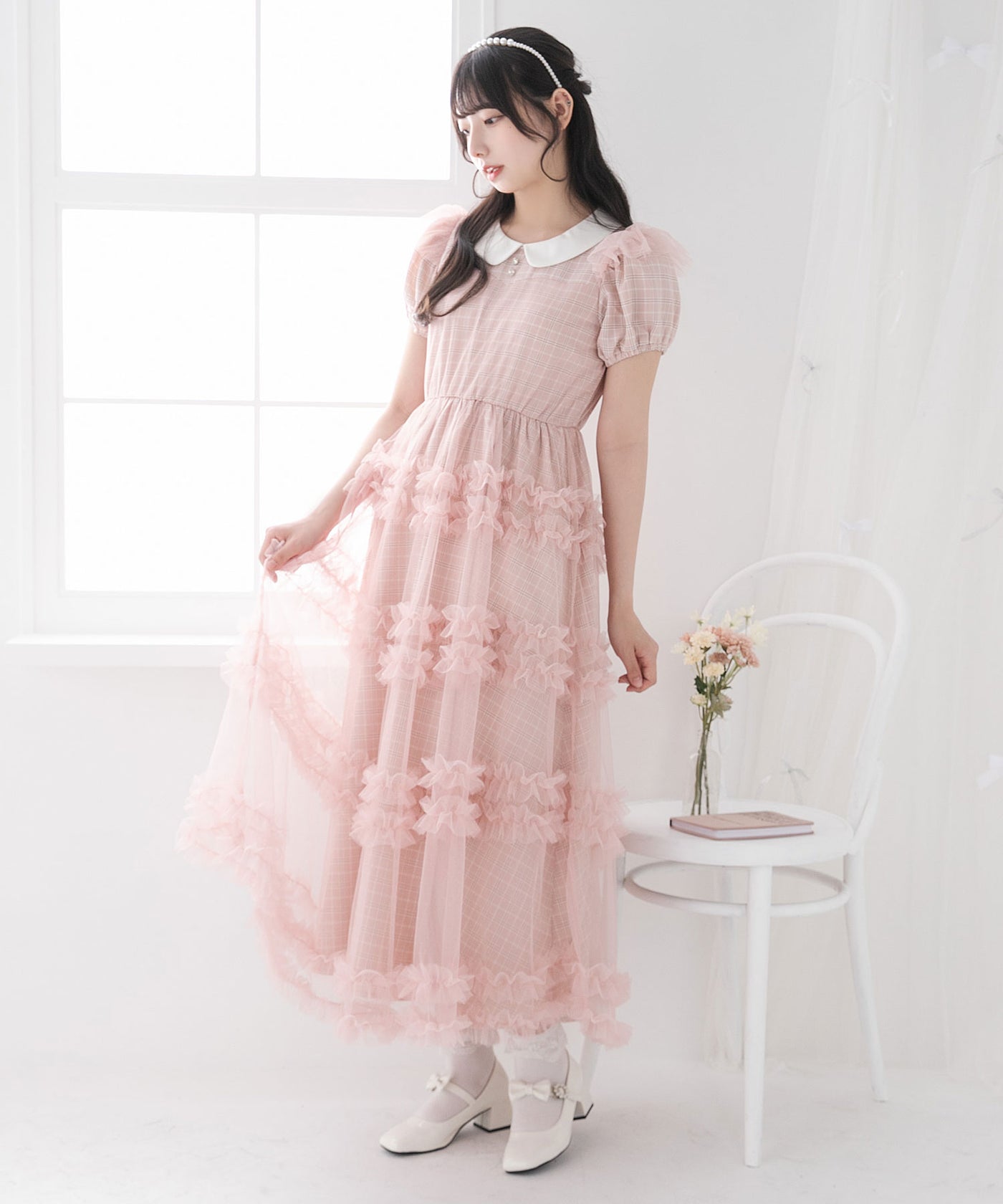 ファミリア ピンクチュールワンピース サイズ80 ファミリア/familiar