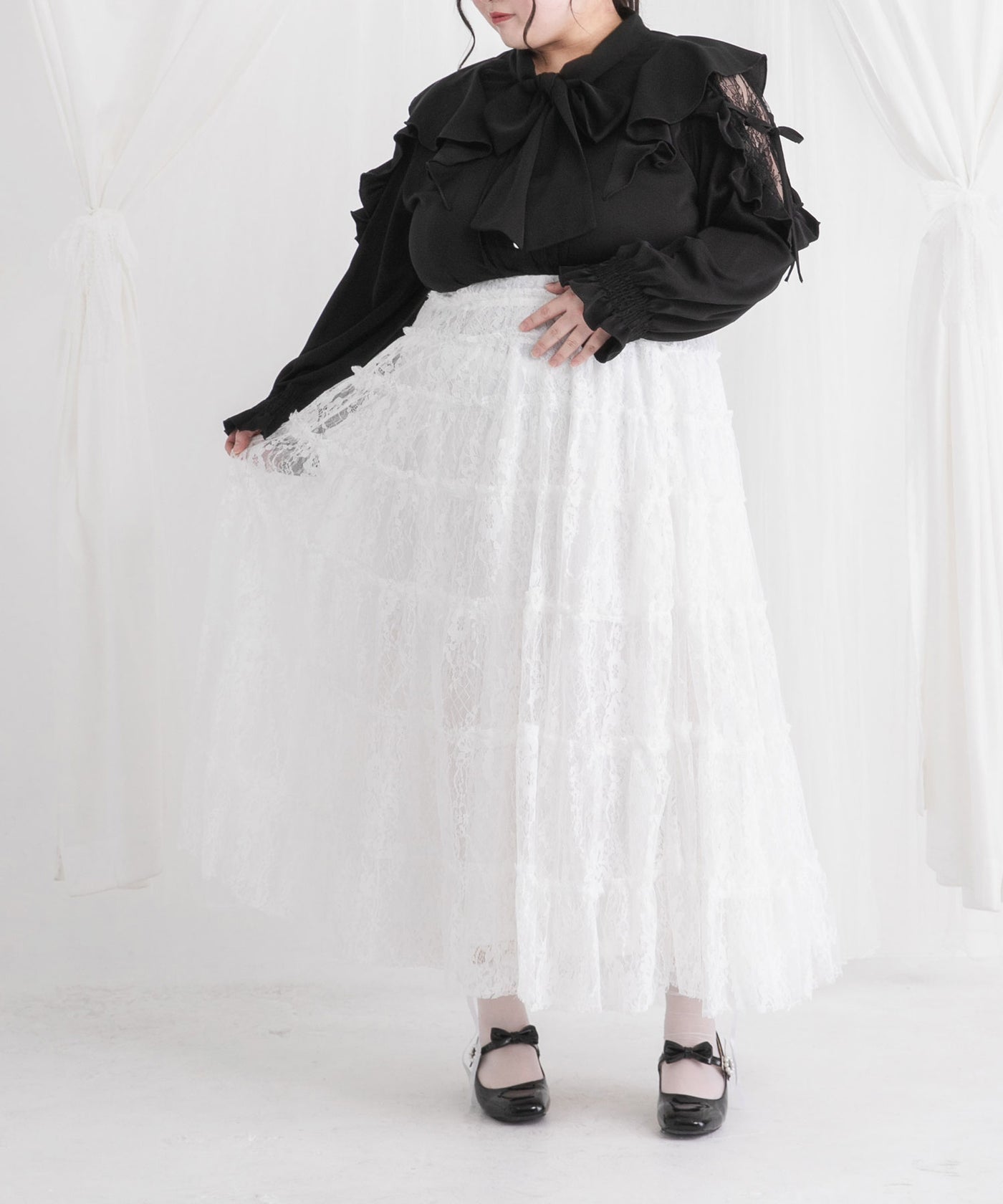 ADEAM ホワイト レース ロングスカート サイズ0 4L-6L】レースティアードロングスカート – レディースファッション通販