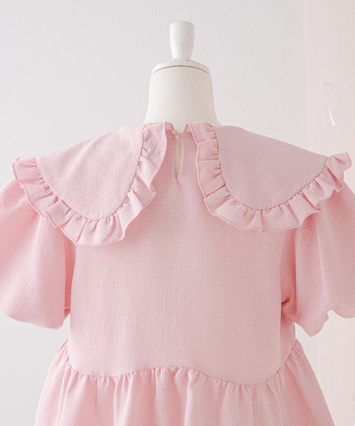 ビッグカラーリボンペプラムブラウス【大きいサイズ有り