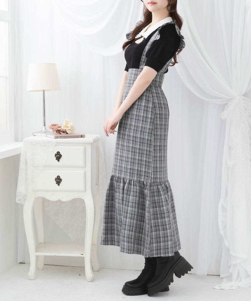 フリルサスペンダー付きマーメイドスカート【大きいサイズ有り】