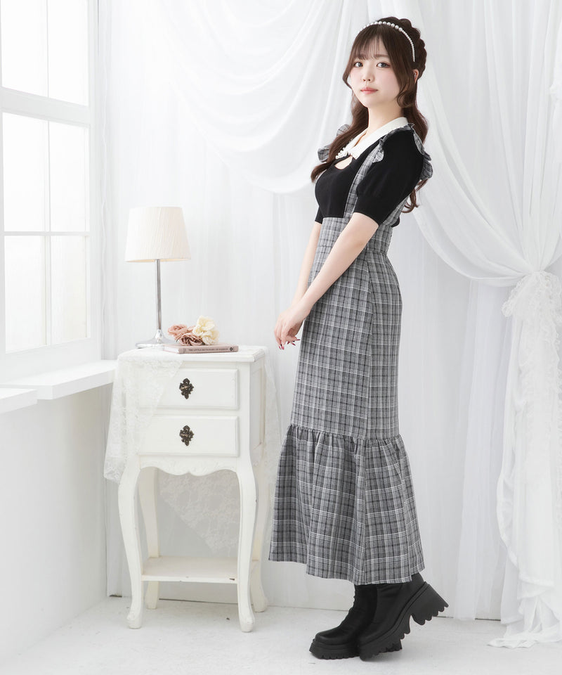フリルサスペンダー付きマーメイドスカート【大きいサイズ有り】
