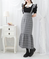 フリルサスペンダー付きマーメイドスカート【大きいサイズ有り】