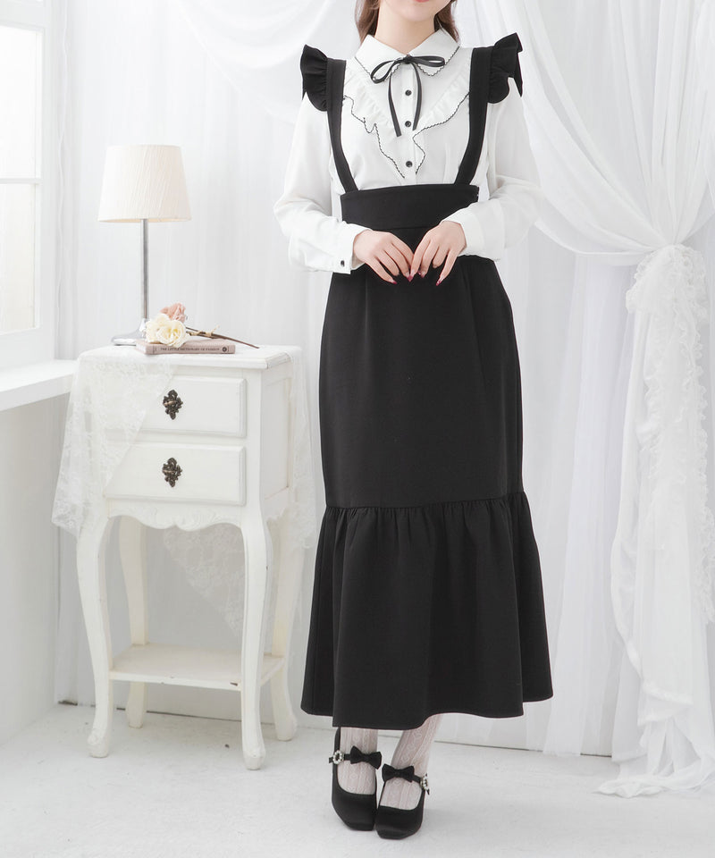 フリルサスペンダー付きマーメイドスカート【大きいサイズ有り】