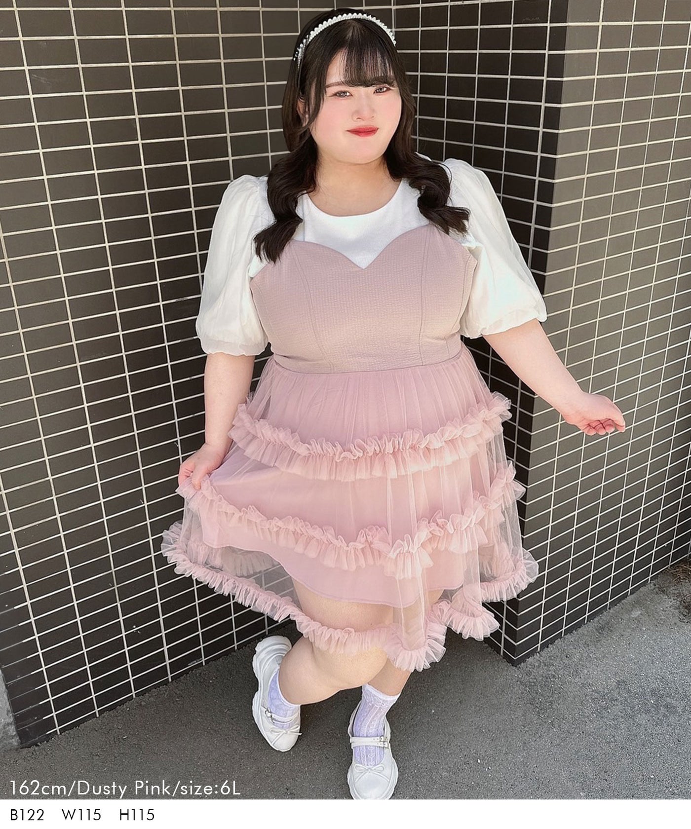 4L-6L】チュールフリルドールティアードチュニックキャミ